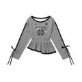 Letter printed long sleeved T-shirt for girls