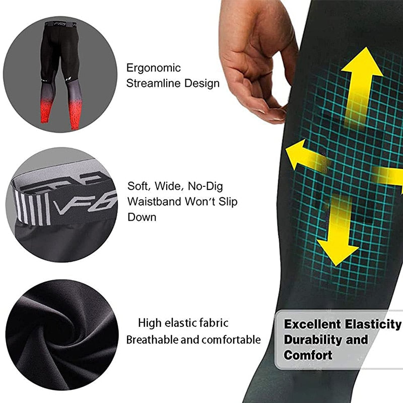 Mens Gym Compression Leggings Sport Training Pants Men Running Tights Trousers Men Sportswear Dry Fit Jogging Pants