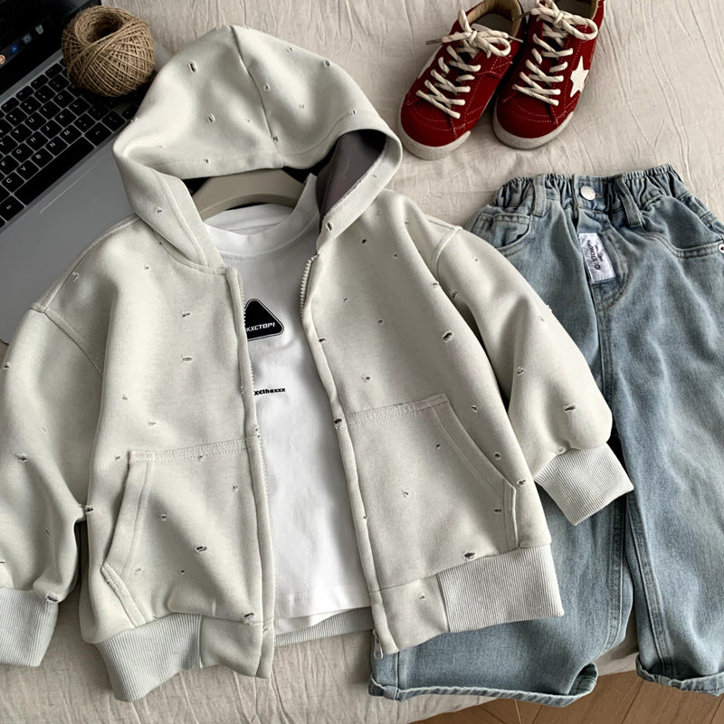 Spring and Autumn Children's Hoodies Zipper Shirts Children's Clothing
