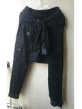 Trend Brand Designer Harem Pants Autumn New Products Sleeve Straps Casual Pants Corduroy Rope Nine-Point Pants