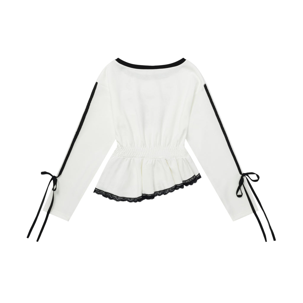 Letter printed long sleeved T-shirt for girls