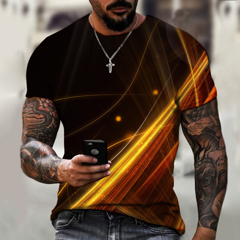 Cool Men's T-Shirt Summer Boys Short Sleeve Top Fashion Casual Personality
