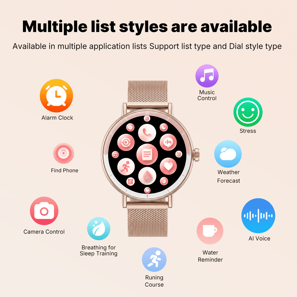 Smart Watch for Women Android/iPhone Devices, IP68 Waterproof Fitness