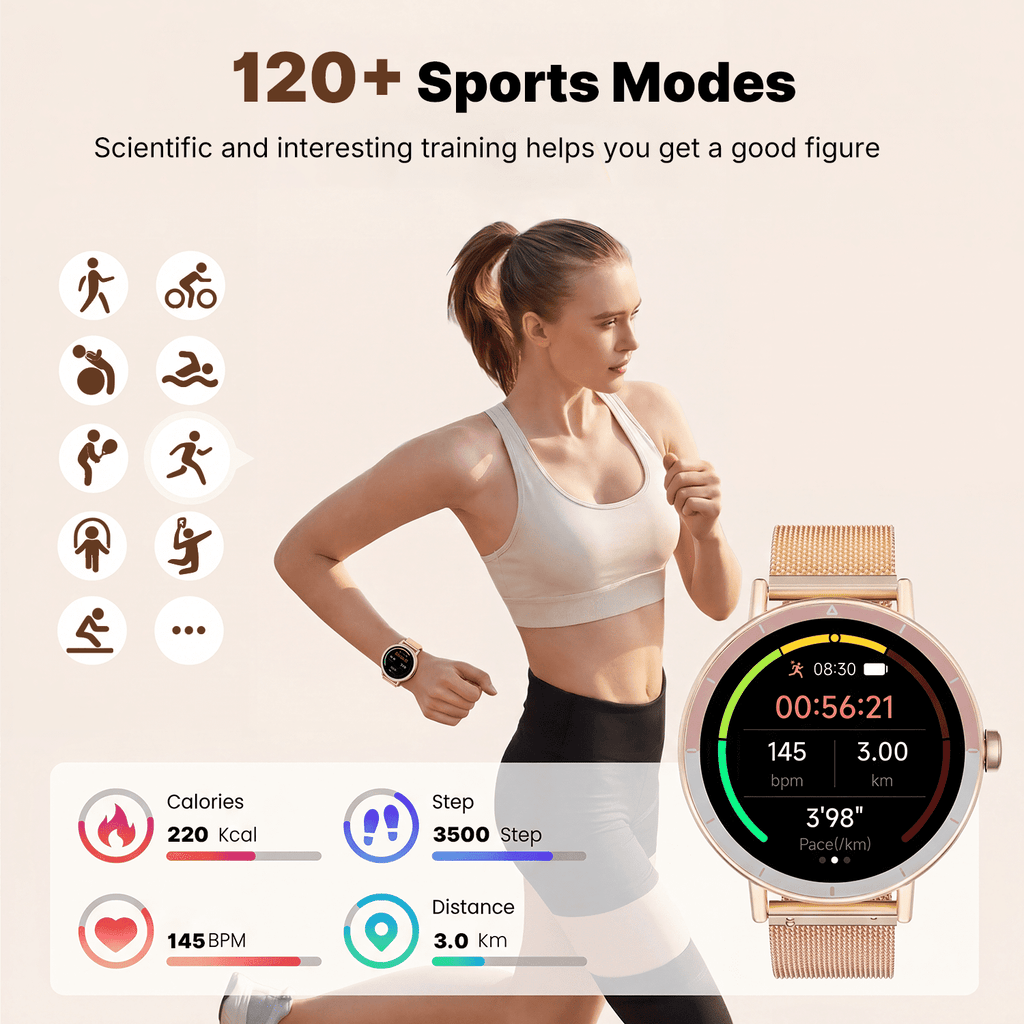 Smart Watch for Women Android/iPhone Devices, IP68 Waterproof Fitness